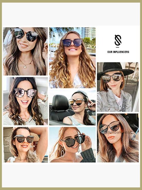 Vintage Round Oversized Sunglasses with UV400 Protection main image 6